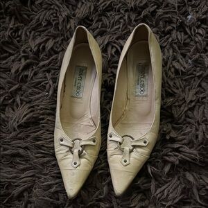 Jimmy Choo Cream Leather Women's heels